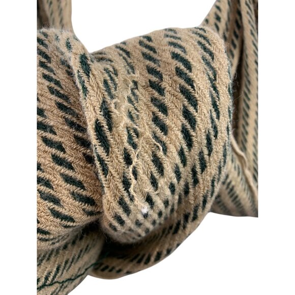 Striped Infinity Scarf Beige & Green - Picture 6 of 7